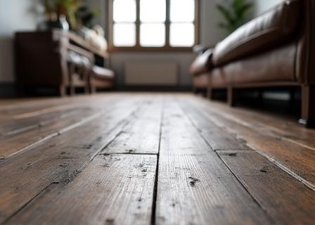 Interiore elegante con pavimento in legno di recupero